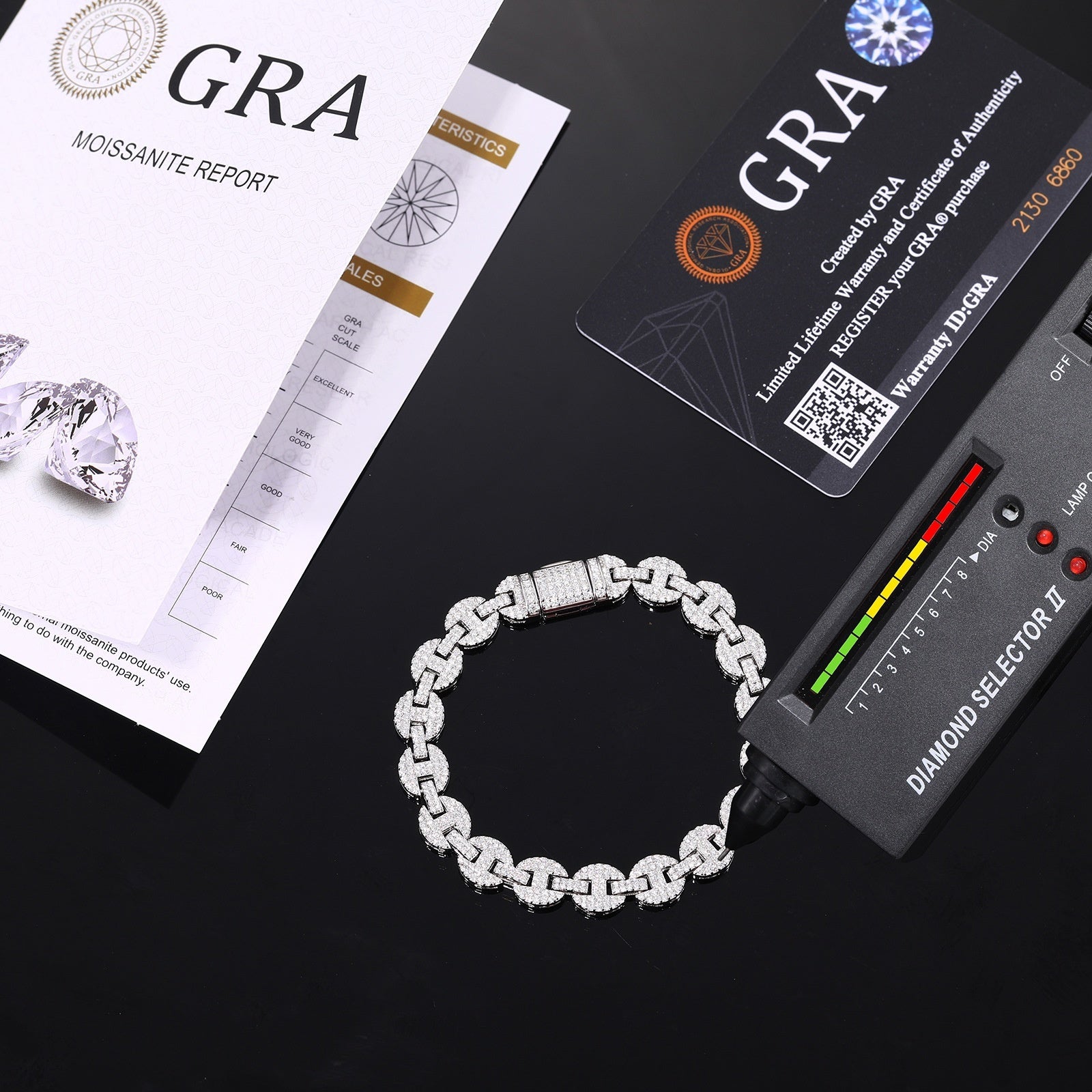 8mm 925 Silver Micro Set Moissanite Personalized Fashion Necklace And Bracelet For Men