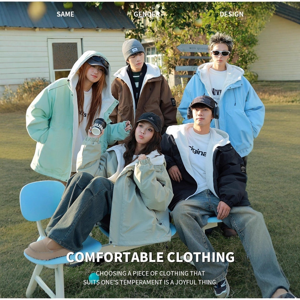 Unisex Reversible Cotton Coat For Outdoor Wear