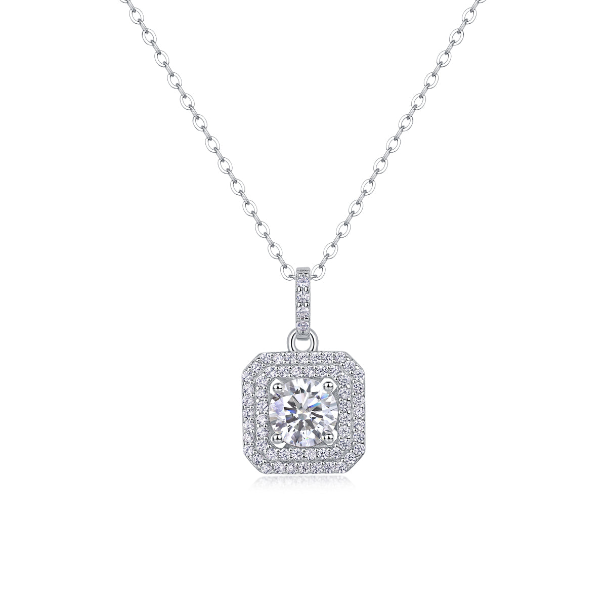 Sugar Diamond - Set With Top-quality Moissanite, Fashionable And Light Luxury Jewelry, Silver Pendant Necklace S925, Silver-plated Platinum