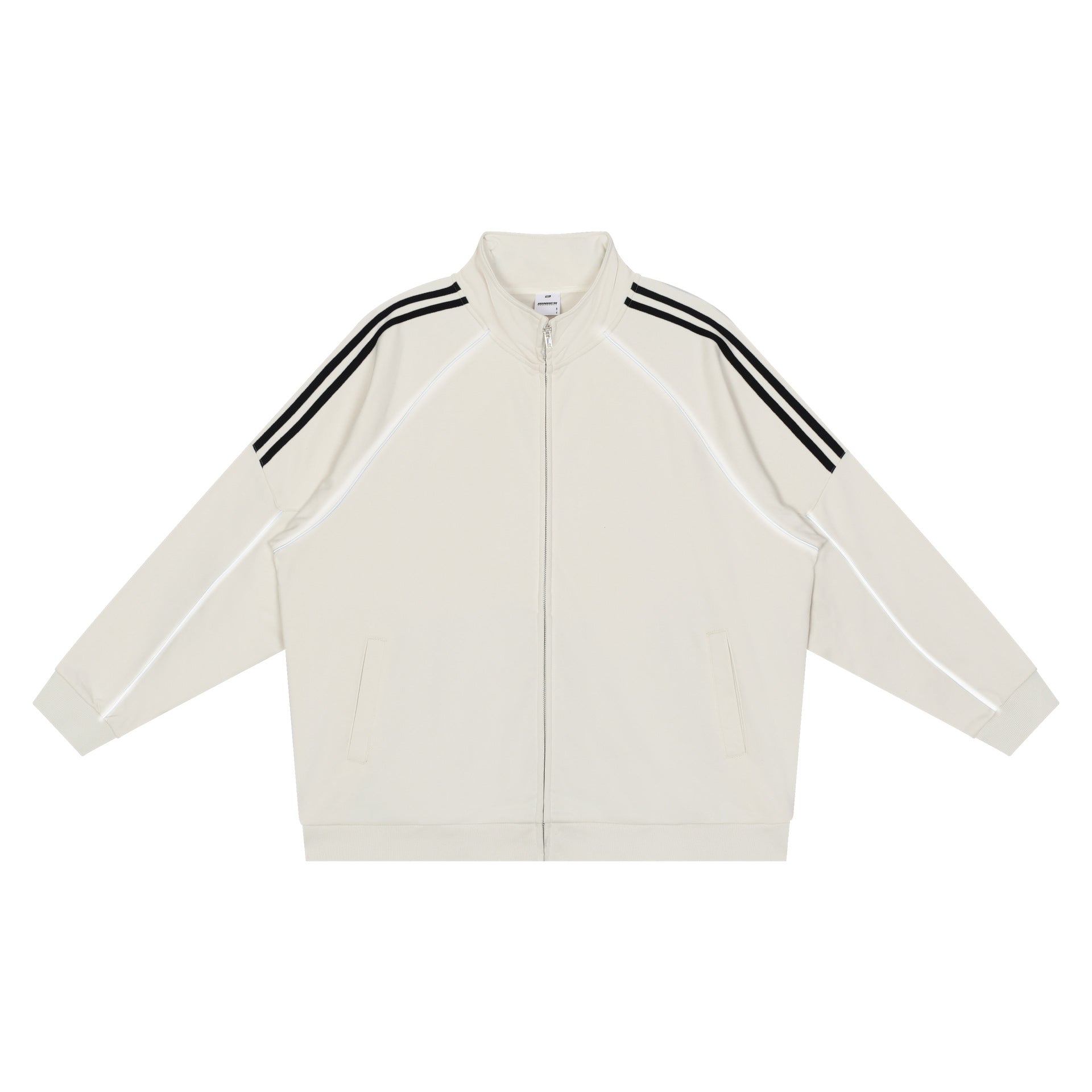 Men's Loose-Fit Cardigan With Reflective Stripes Sports Suit