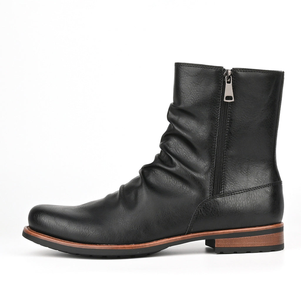 Men's Casual Versatile Solid-color Side-zip Boots