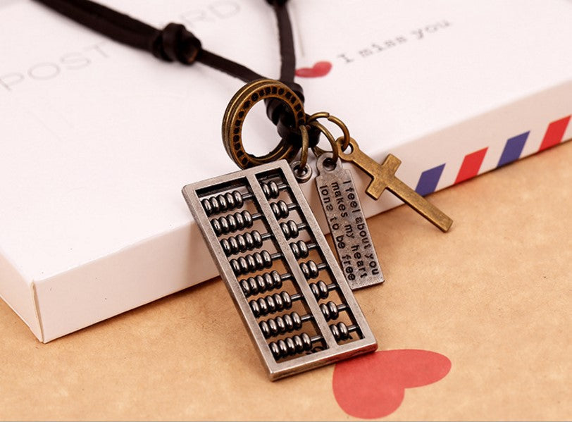 Hexagram Necklace Abacus Bullet Peace Pendant