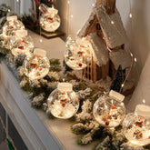 10PCS LED Christmas Curtain Lamp Fairy Snowman Wishing Ball Lamp String Christmas Window Decoration Christmas Light Room TRENDFLOW