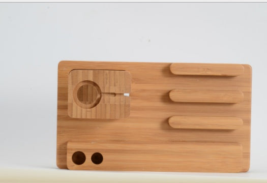 Compatibile con Apple, bambù, legno e supporto per Apple Watch, supporto in legno per la ricarica, base piatta multifunzione per telefono cellulare.