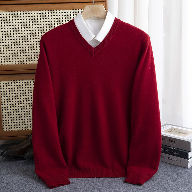 Men's Slimming Crew-neck Long-sleeve Pullover Sweater