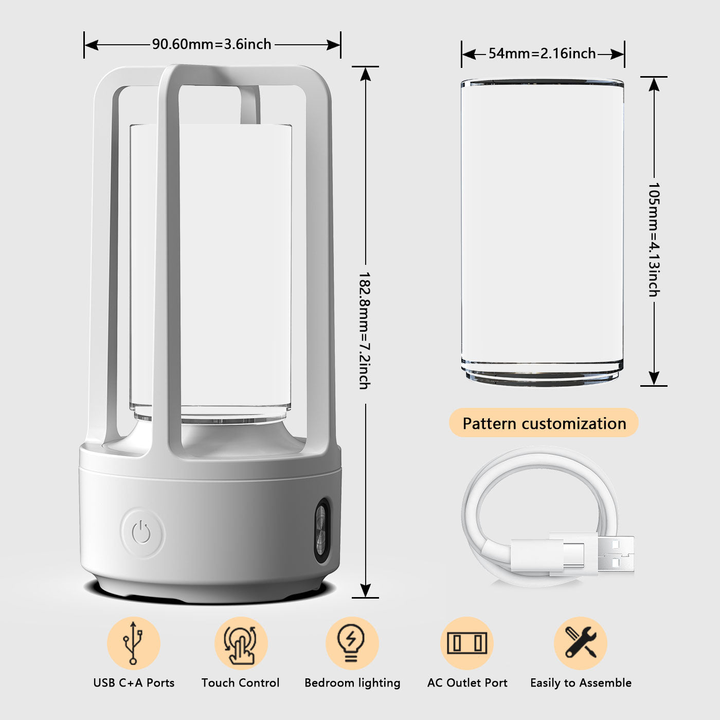 Lampada da notte con altoparlante Bluetooth e audio 2 in 1 creativa, regalo di San Valentino, con tocco.