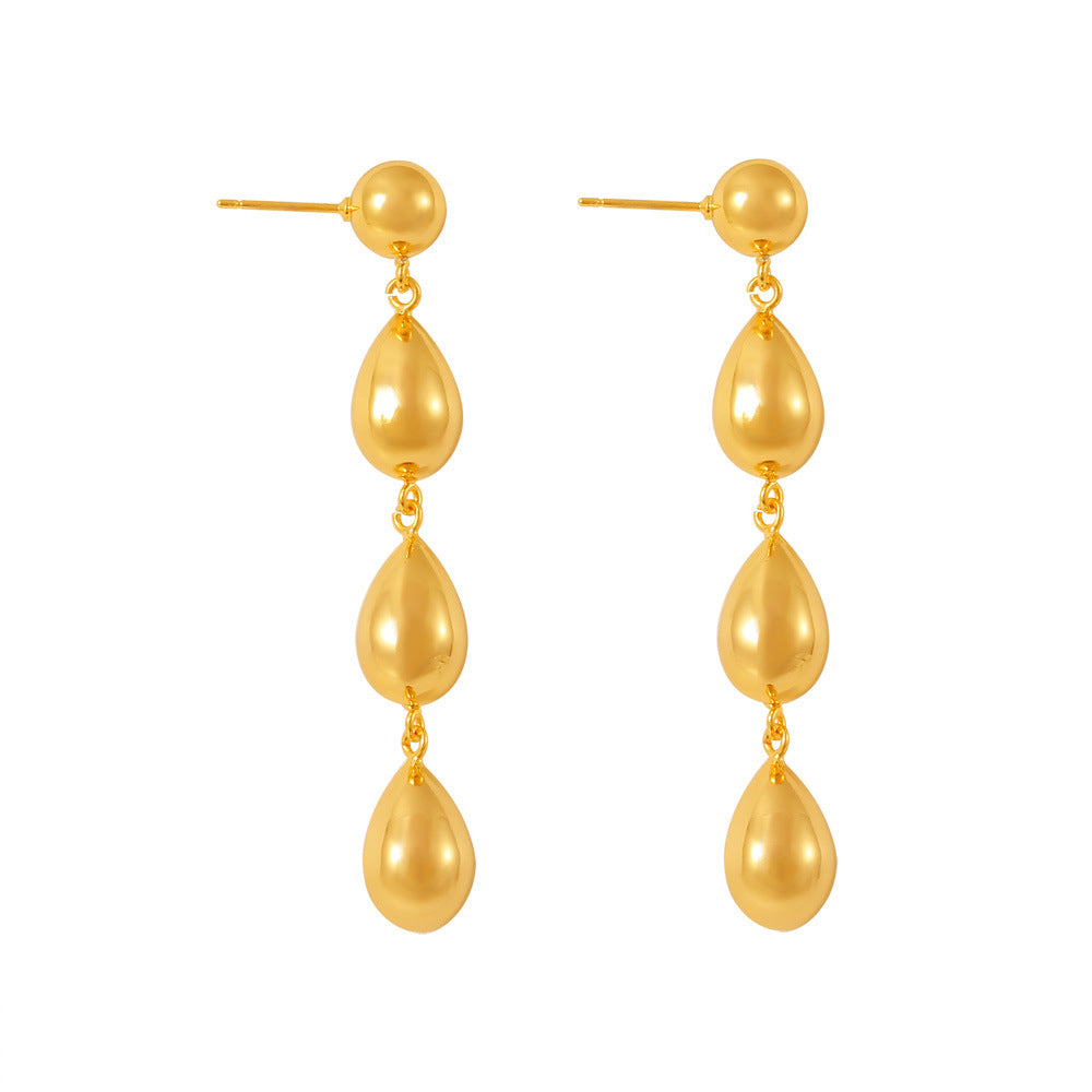 Light-luxury Fashion-forward Geometric Teardrop Tassel Earrings