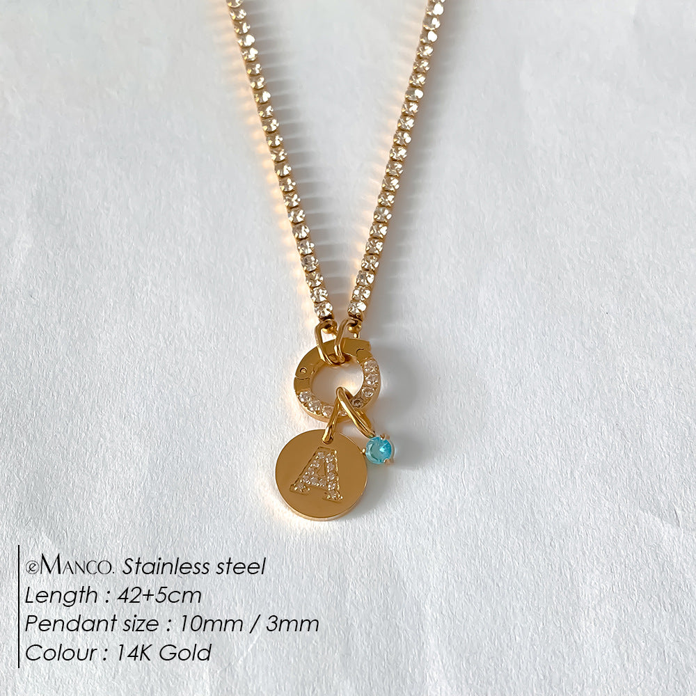 Titanium Steel 26 Letter Necklace That Can Be Washed With Water Without Fading