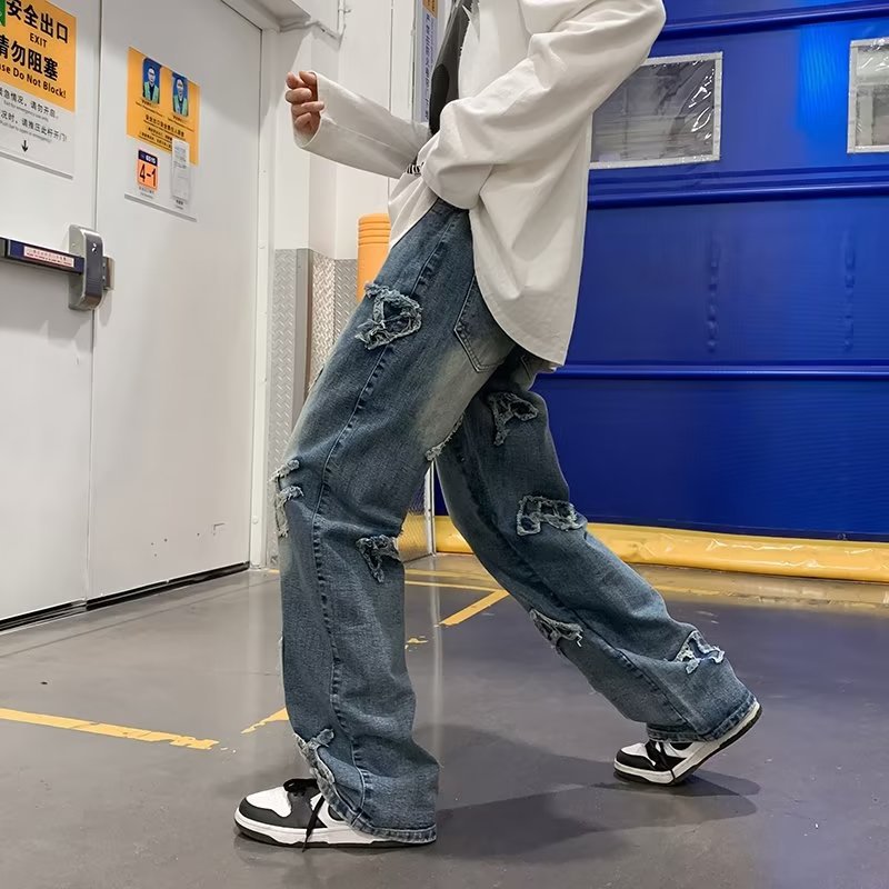 Pantaloni larghi casual retrò da uomo