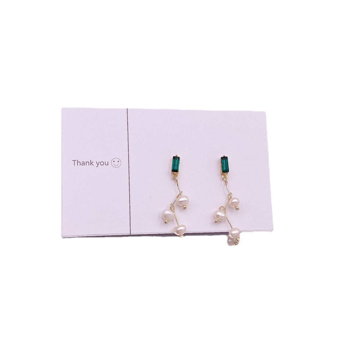 Freshwater Pearl Earrings For Women Unique Design With Green Zircon