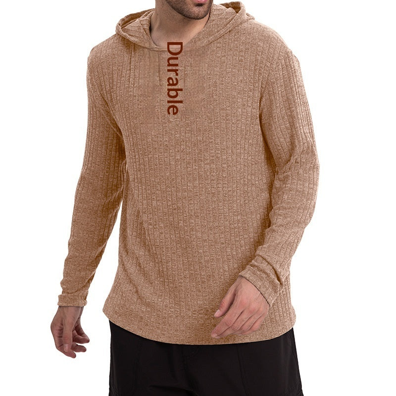 Long-sleeve Casual Pullover Hoodie With Drawstring And Buttons