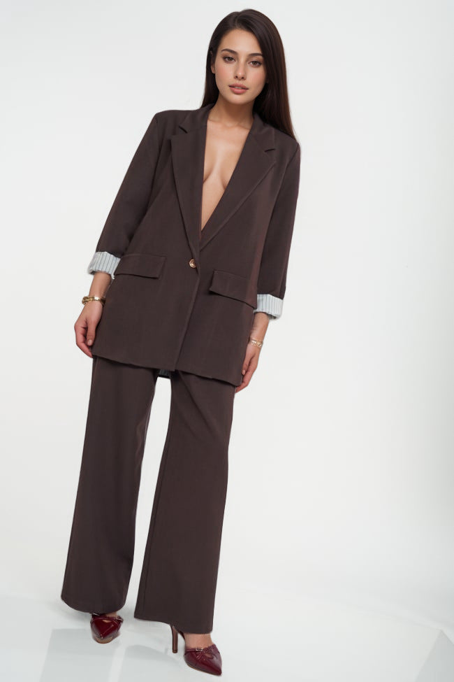 Autumn And Winter Women's Casual Long-sleeve Lapel Blazer Suit