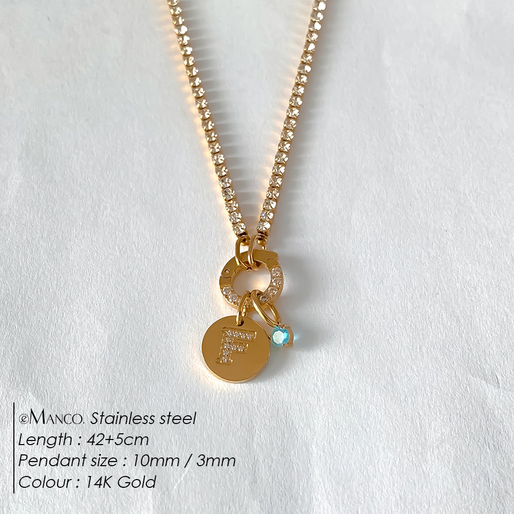 Titanium Steel 26 Letter Necklace That Can Be Washed With Water Without Fading