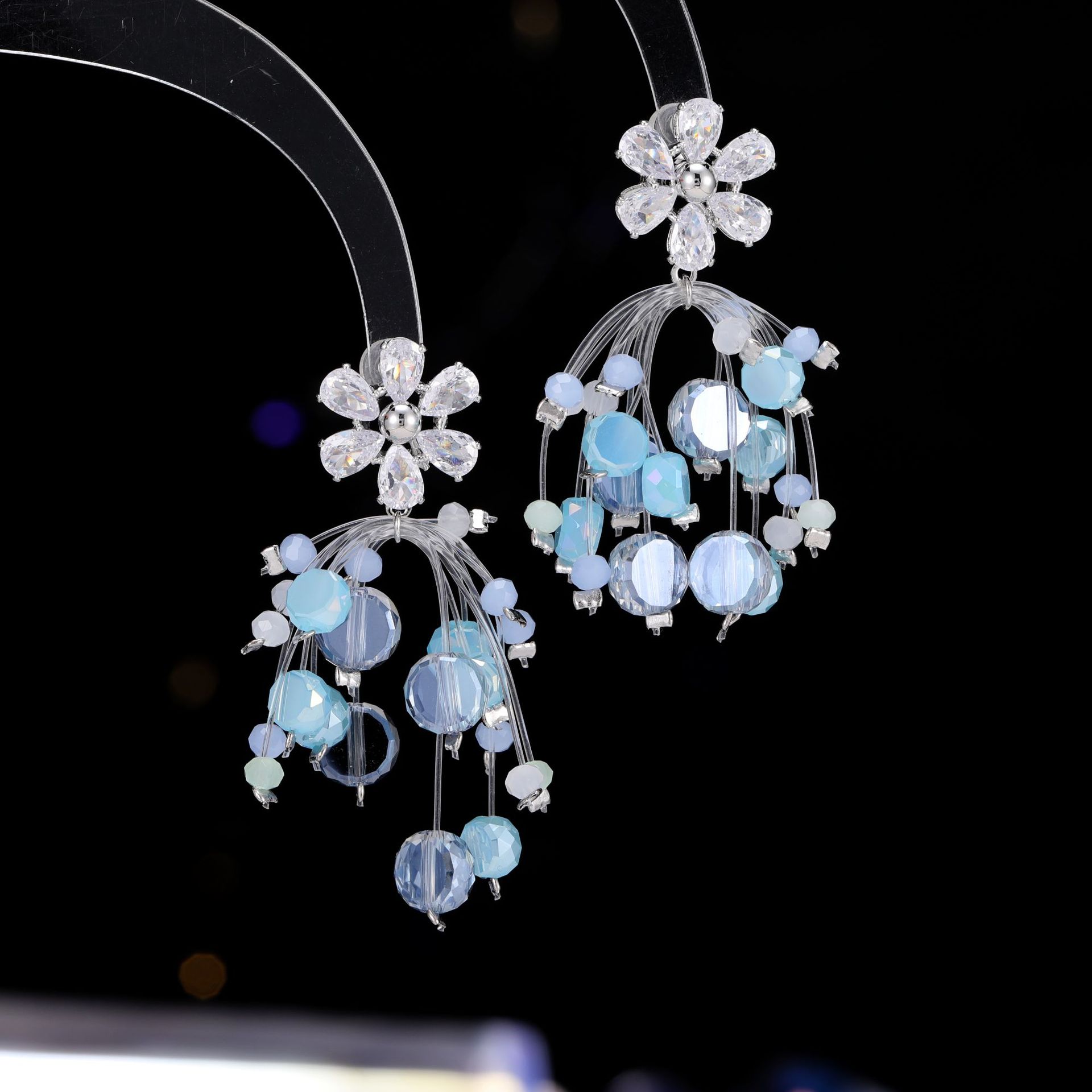 Ultra Immortal Exquisite High-end Crystal Flower Earrings