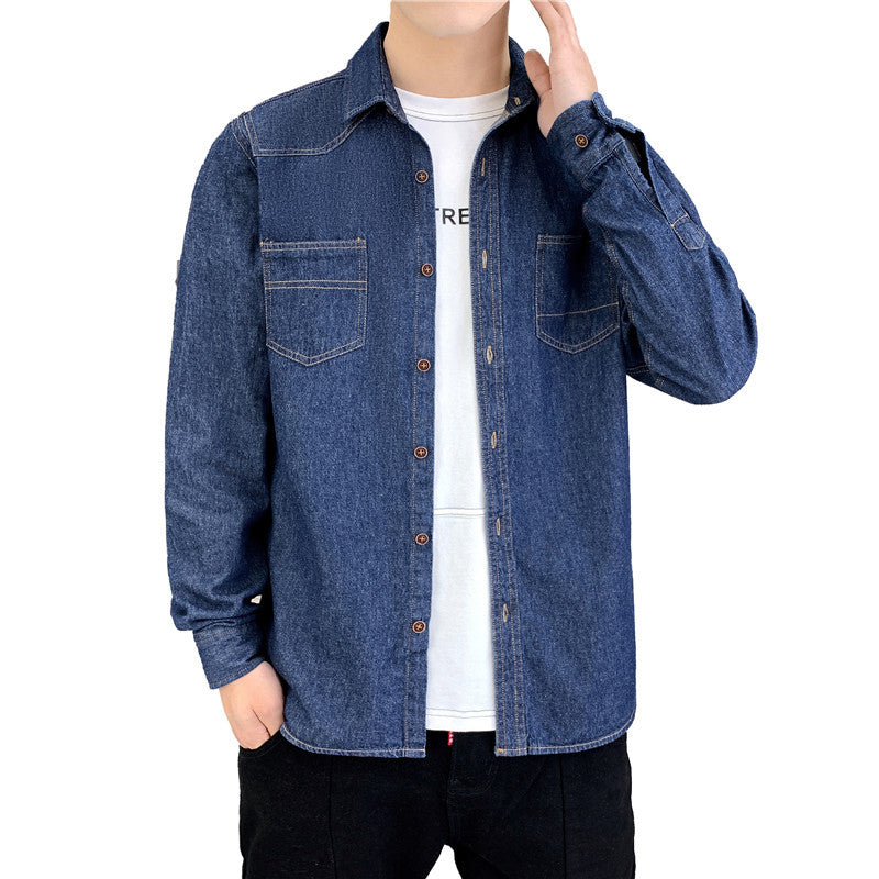 Qisha Men's Denim Shirt Fashion