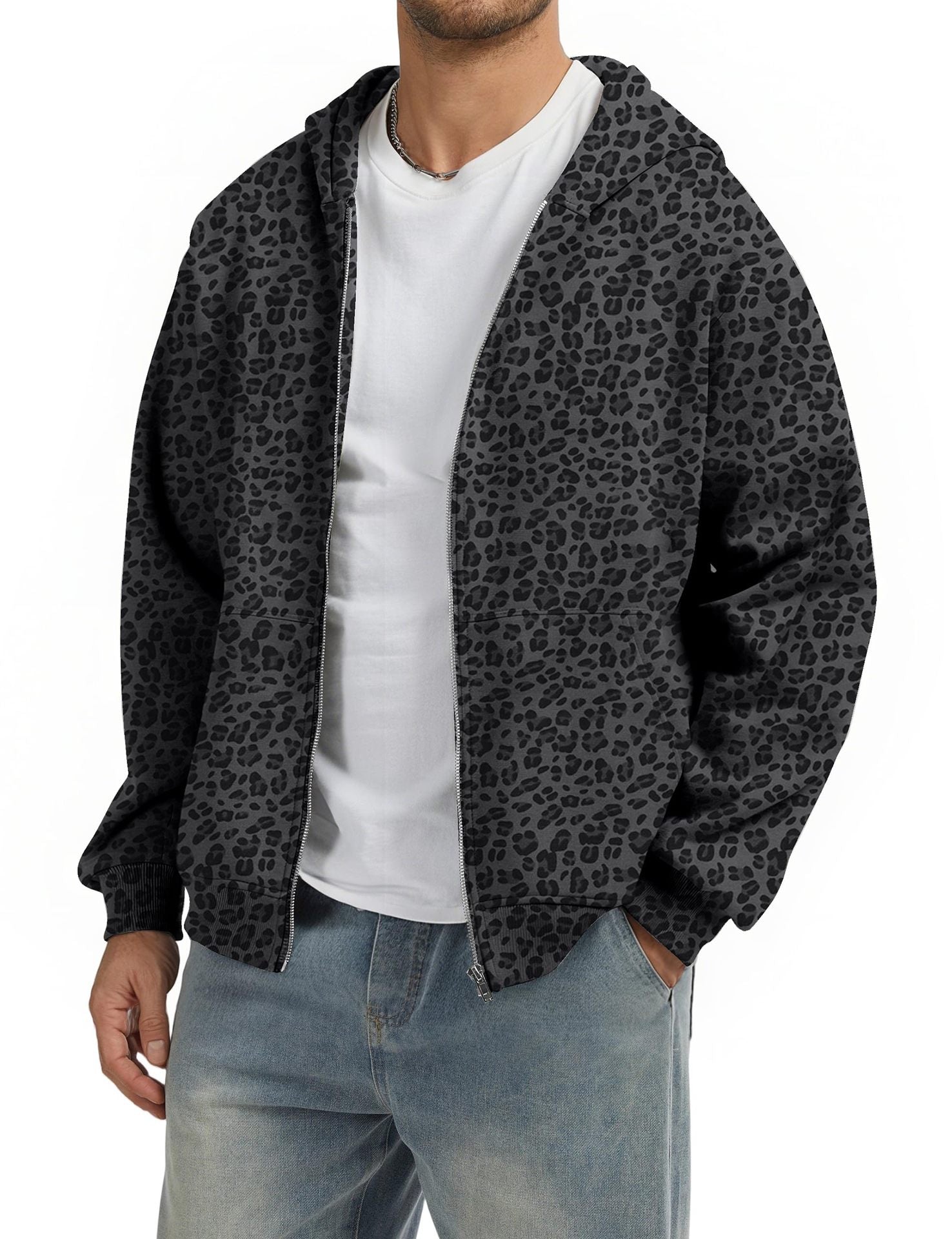 Men's Camouflage Zip-Up Hoodie Coat