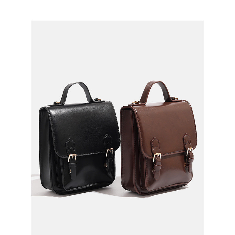 Retro British-style Backpack With A Flap Closure