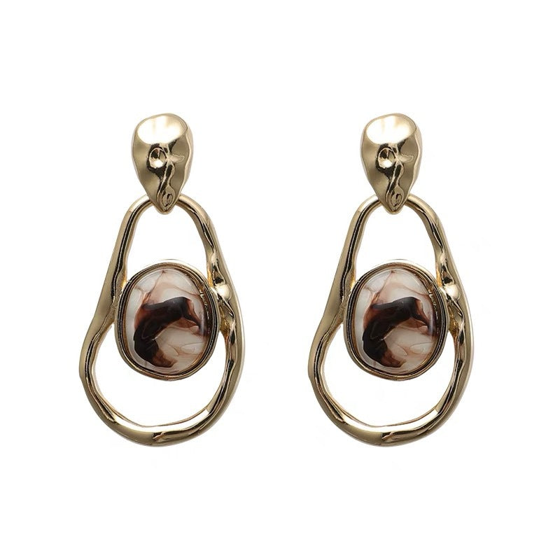 French-style Artistic Vintage Irregular Hollow-out Earrings