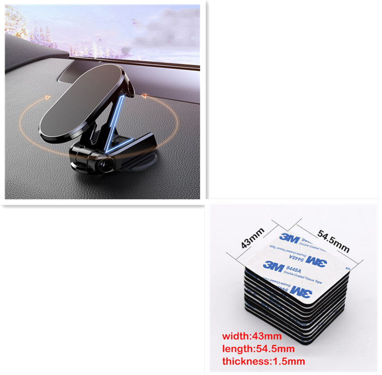 Supporto magnetico per telefono da auto in metallo girevole, pieghevole, universale, per telefono cellulare, supporto magnetico per bocchette dell'aria, supporto GPS