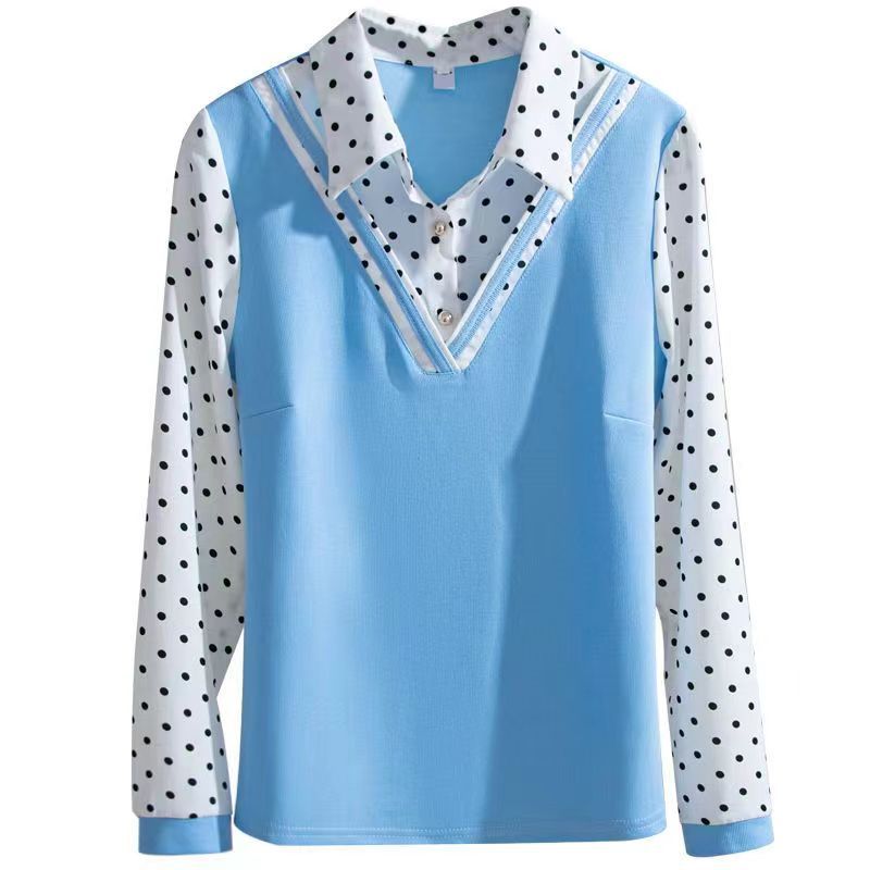 Fake Two-piece Student Base Shirt Plus-size Top
