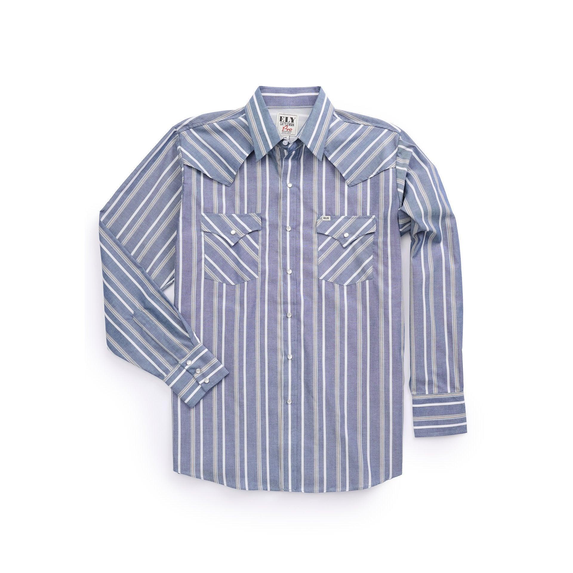 Fashionable Long-sleeve Western-style Striped Shirt For Men