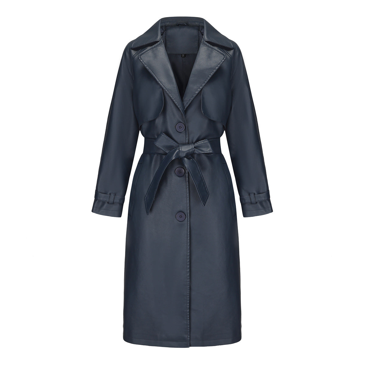 Women's Long, Loose-fit Classic Trench Coat With A Lapel And Belt