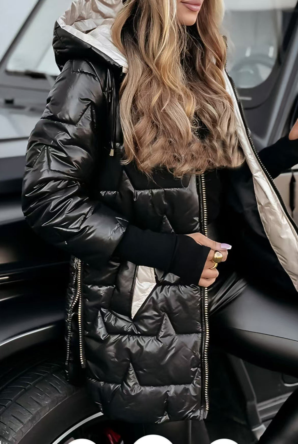 Elegant Winter Hooded Down Jacket Cardigan Coat