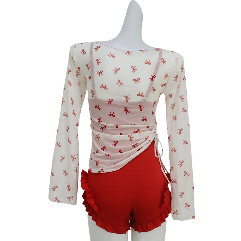 Women's One-Piece Long-Sleeve Two-Piece Swimsuit
