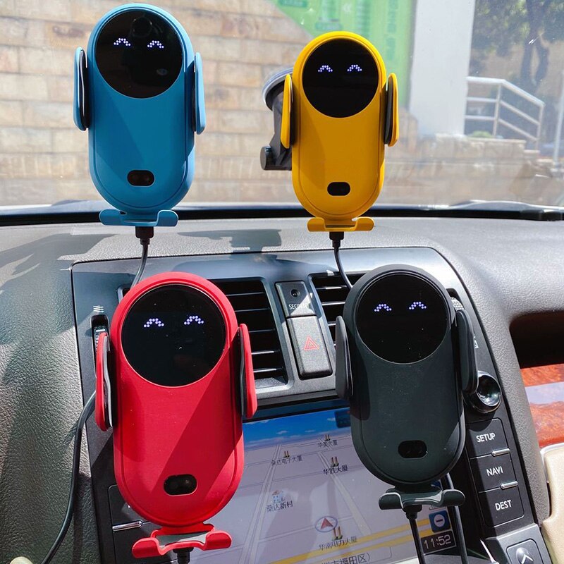 Supporto per telefono da auto con caricabatterie wireless a induzione infrarossa