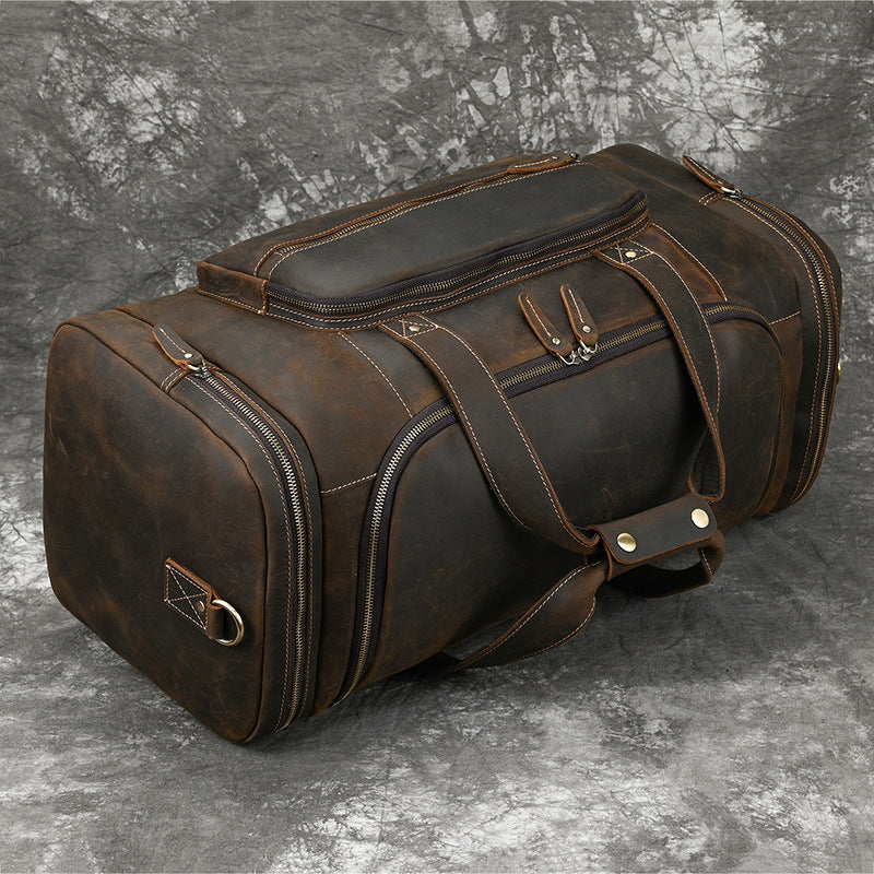 Men's Genuine Leather Handbag Large-Capacity Crossbody Bag