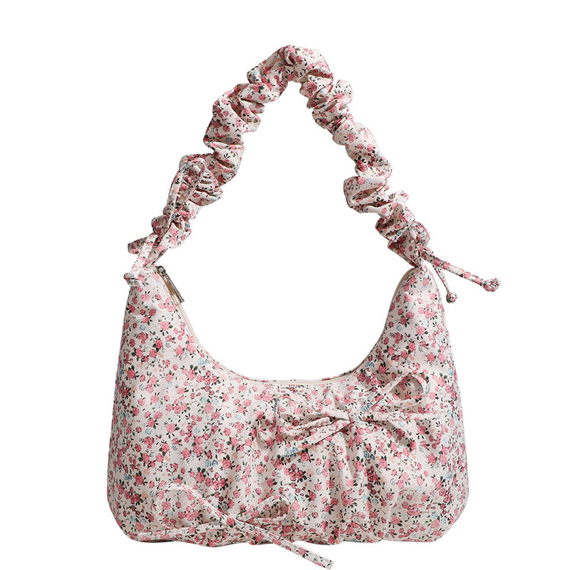 Womens Floral Crossbody Bag With Bow Accent