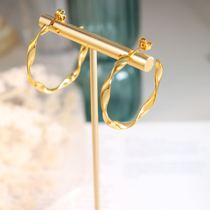 Twisted Wire Earrings With A Unique C-Shaped Design