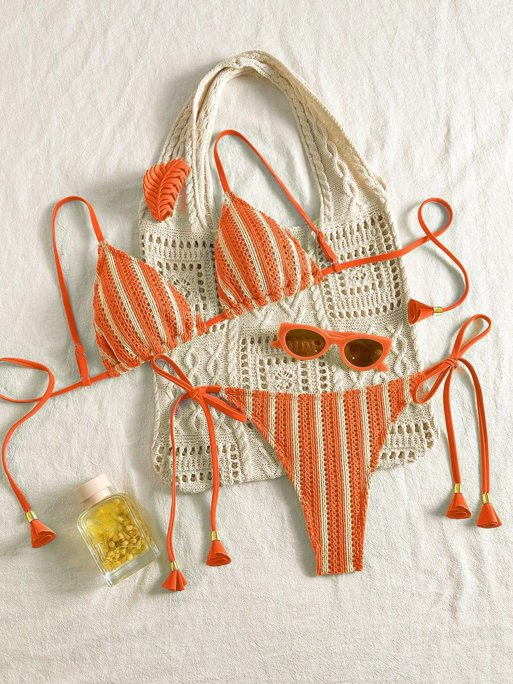 European And American-style Bikini Set Made From Special Fabric Multi-color Lace-up Swimsuit