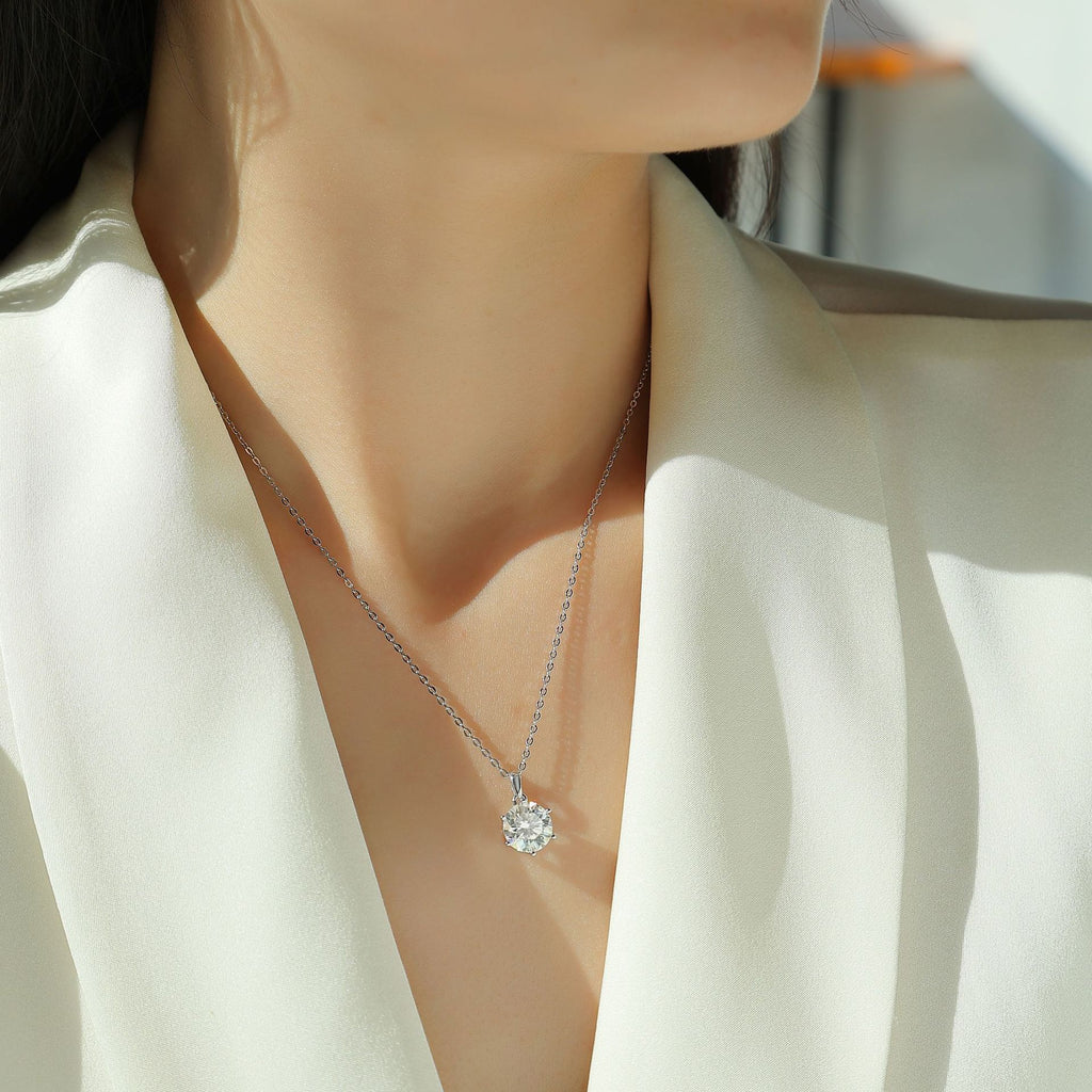 Pure Silver Moissanite Necklace With Fashion Fringe For A High-End Look
