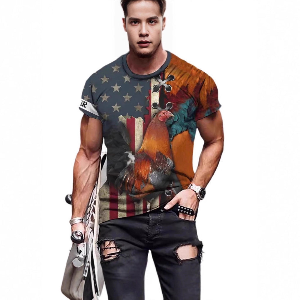 3D Printed Animal Style Vintage Quick-dry T-shirt