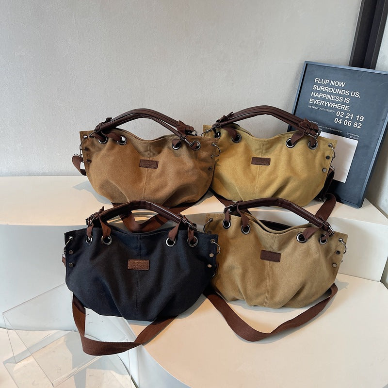 Women's Commuter Large-Capacity Workwear Canvas Shoulder Crossbody Bag
