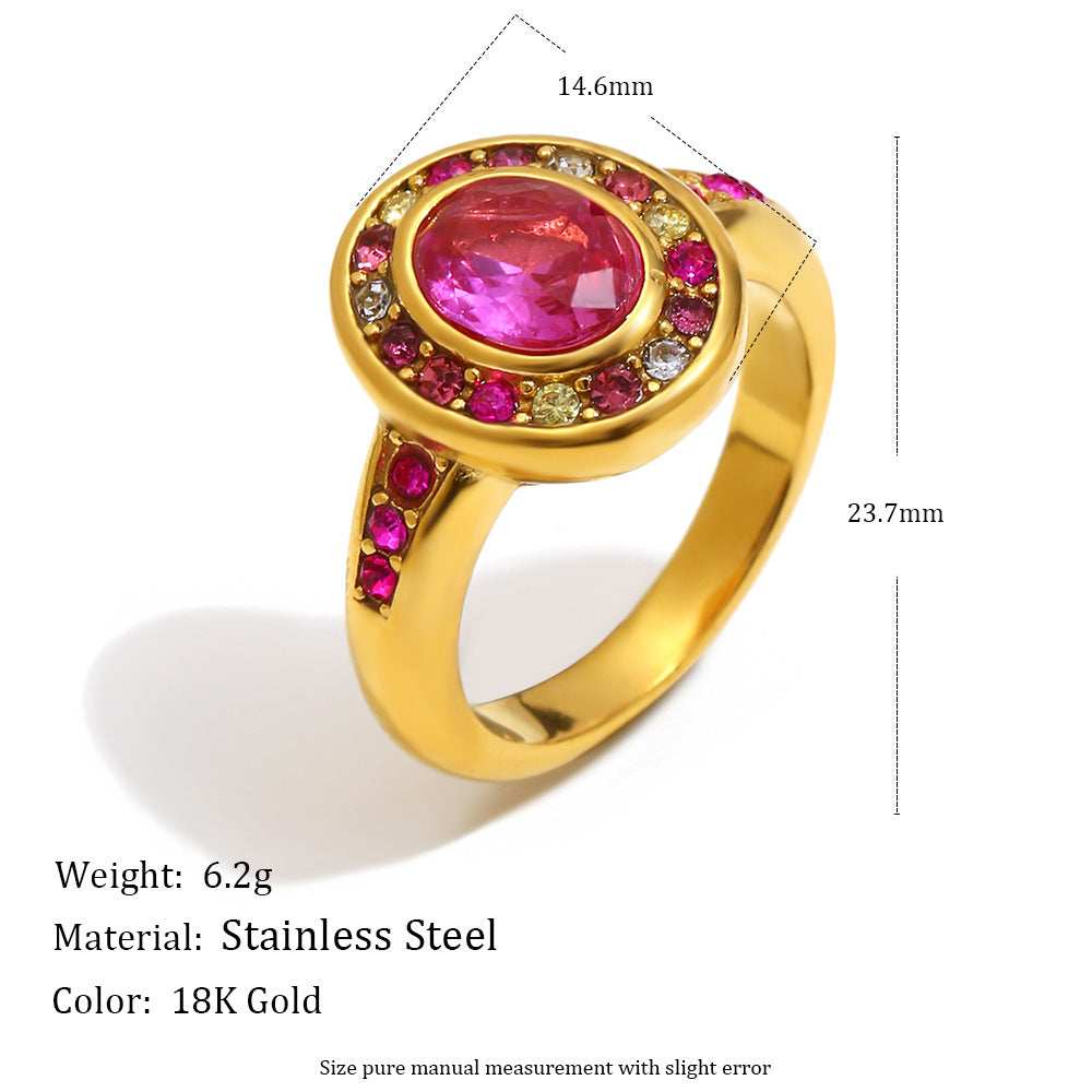 Colored Diamond Zircon Ring For Women