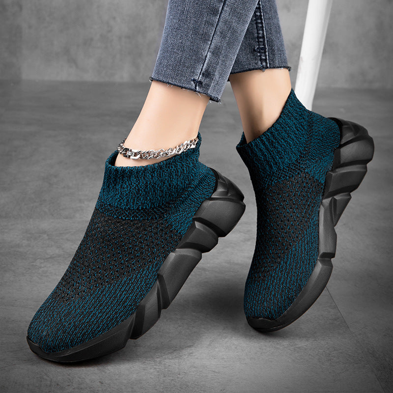 Cold-bonded Plus-size Sock Shoes Women's Thick-soled Casual Shoes