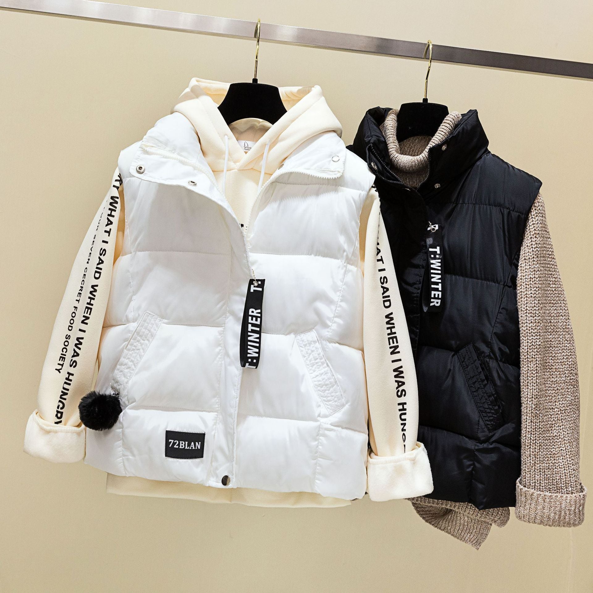 Short Hair Ball Korean Fall Winter Down Padded Jacket