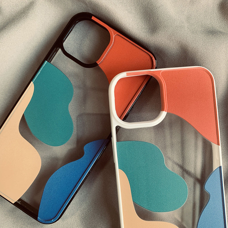 Geometria a contrasto di colore a blocchi di colore adatta per 13 custodie per telefoni cellulari