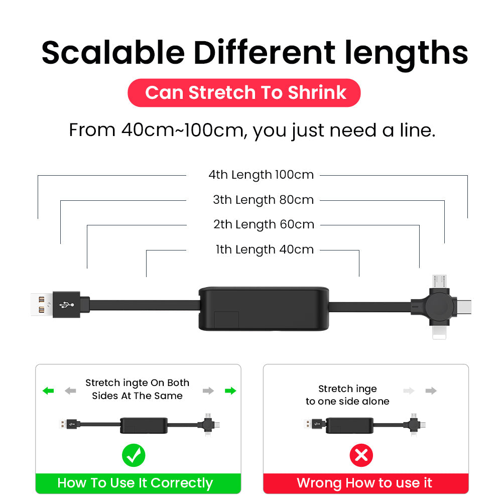 4 In 1 Retractable USB Cable Creative Macaron Type C Micro Cable For I Phone With Phone Stand Charging Data Cable Line Storage Box TRENDFLOW