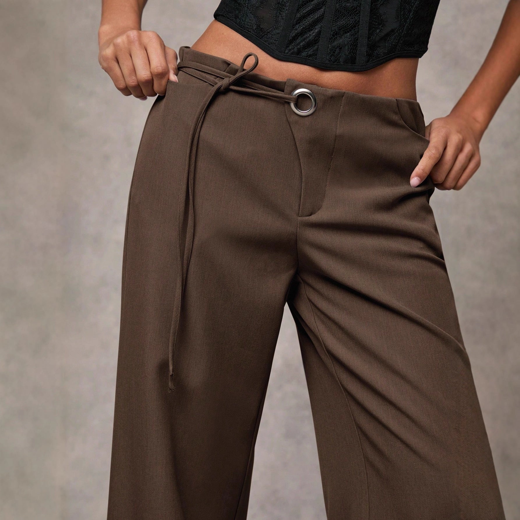 Women's Casual Fashion Design Low-waist Slightly Flared Suit Pants