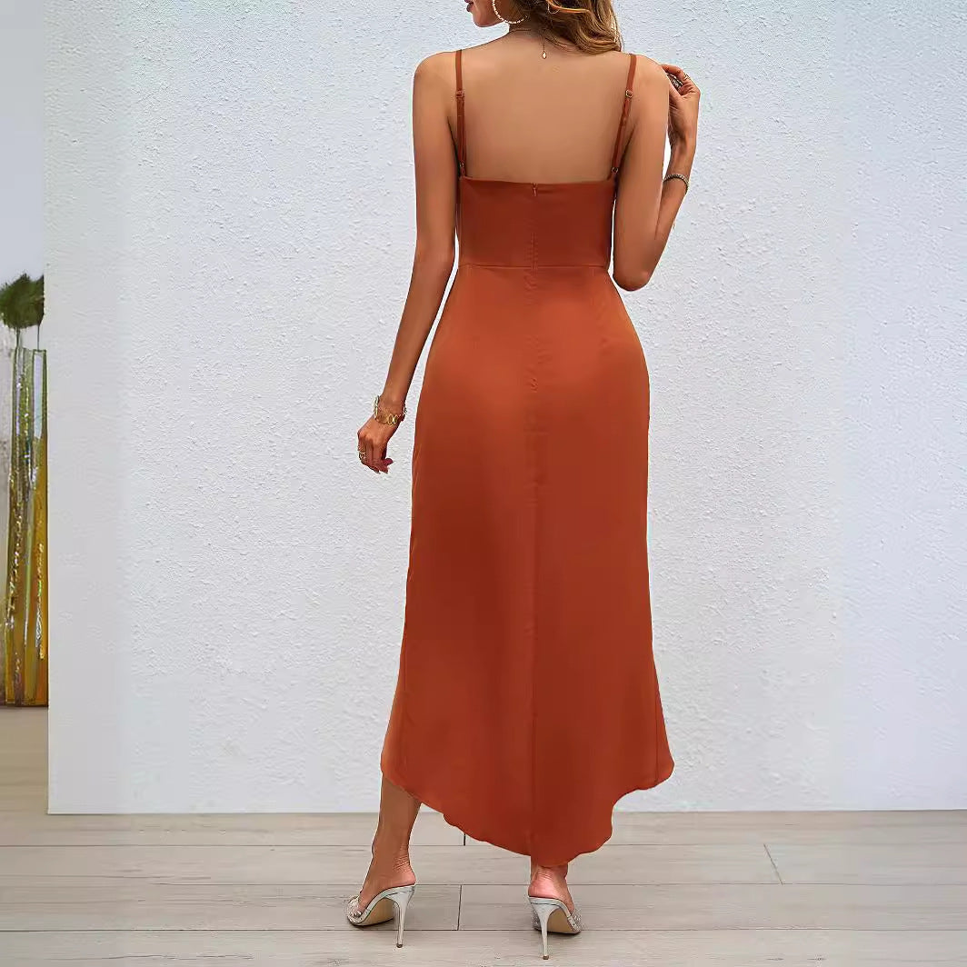 Women's Versatile Solid Color Strappy Dress