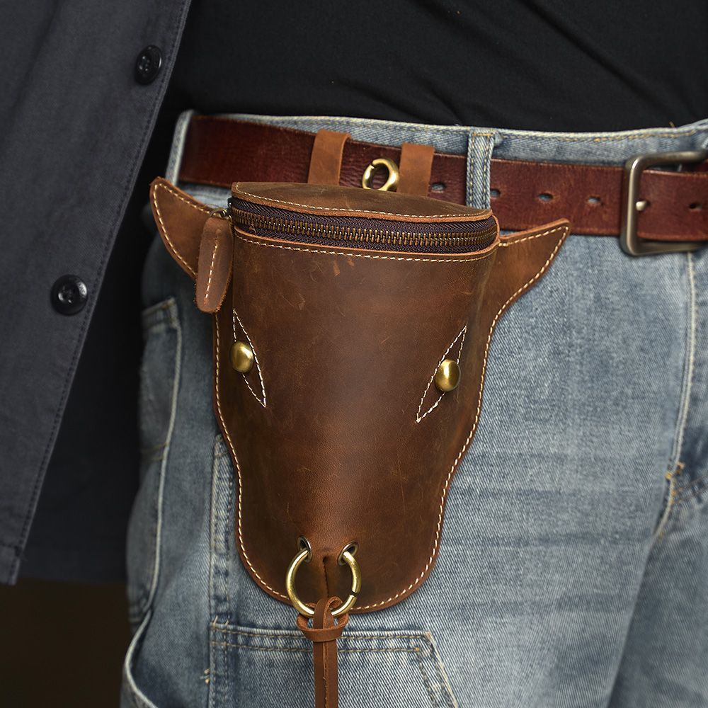 Men's Belt Ox-head Waist Bag
