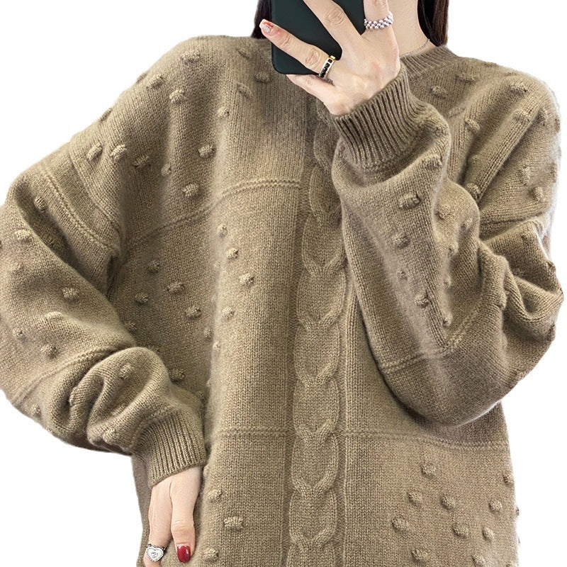 New Stylish Round-neck Wool Sweater For Womenversatile And Effortlessly Chic