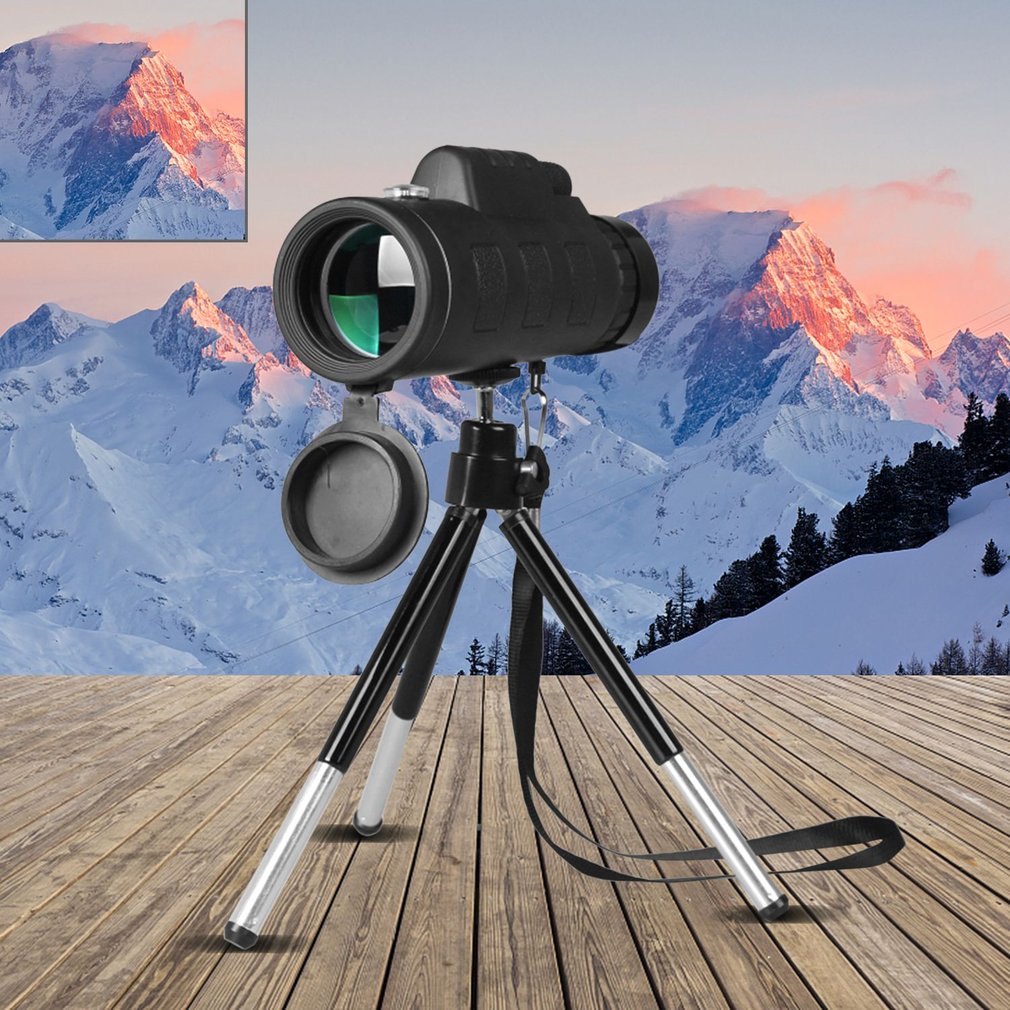 Compatibile con Apple, telescopio monoculare con zoom e bussola, clip per telefono, treppiede