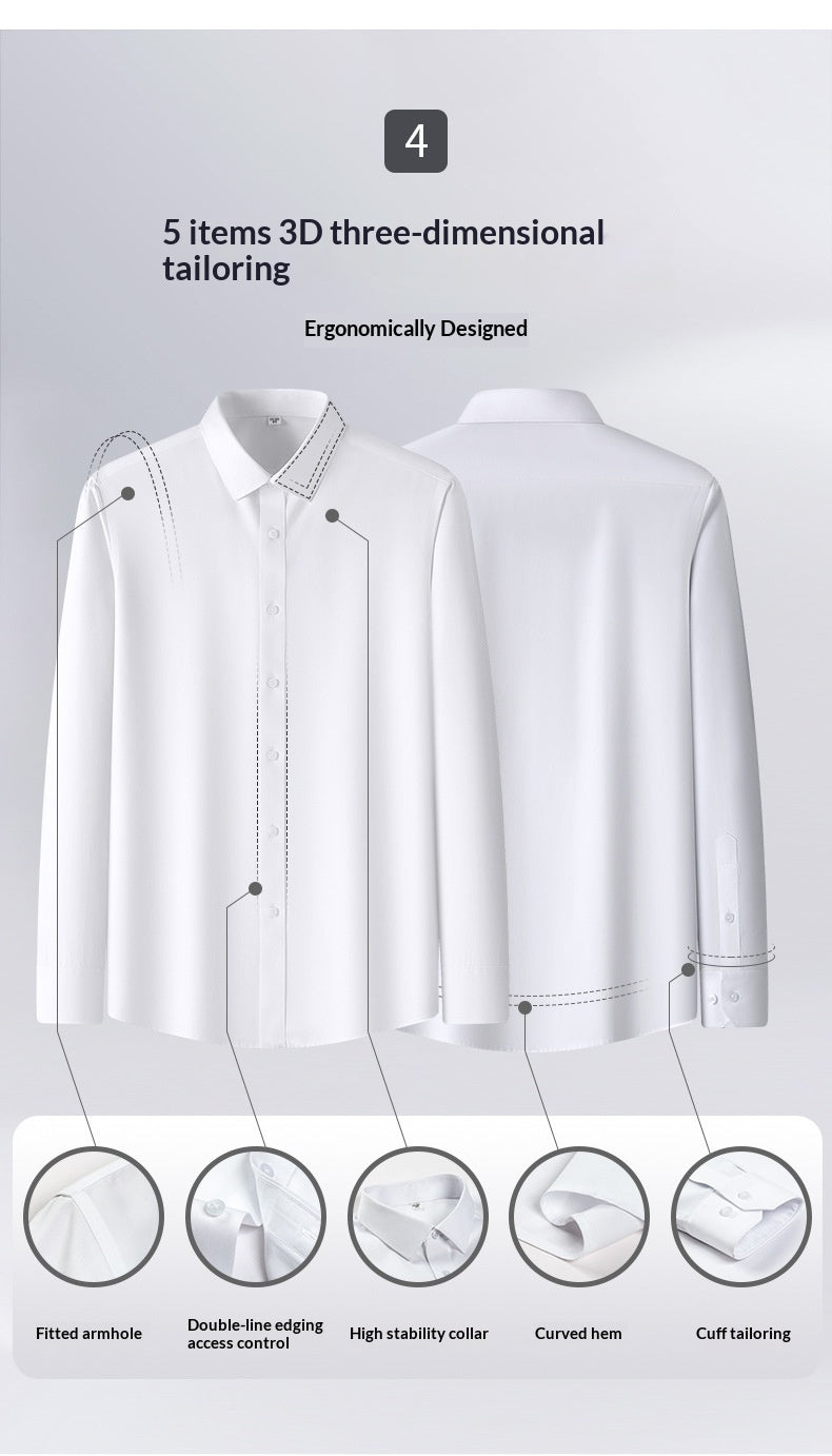 Camicia da lavoro professionale da uomo, non stirabile