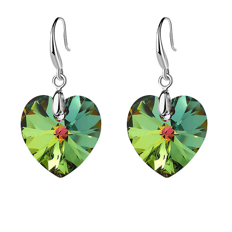 Fashionable Heart Of The Ocean Crystal Glass Earrings