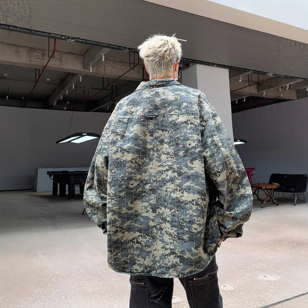 American-style Vintage Camouflage Shirt For Men Spring Season TRENDFLOW