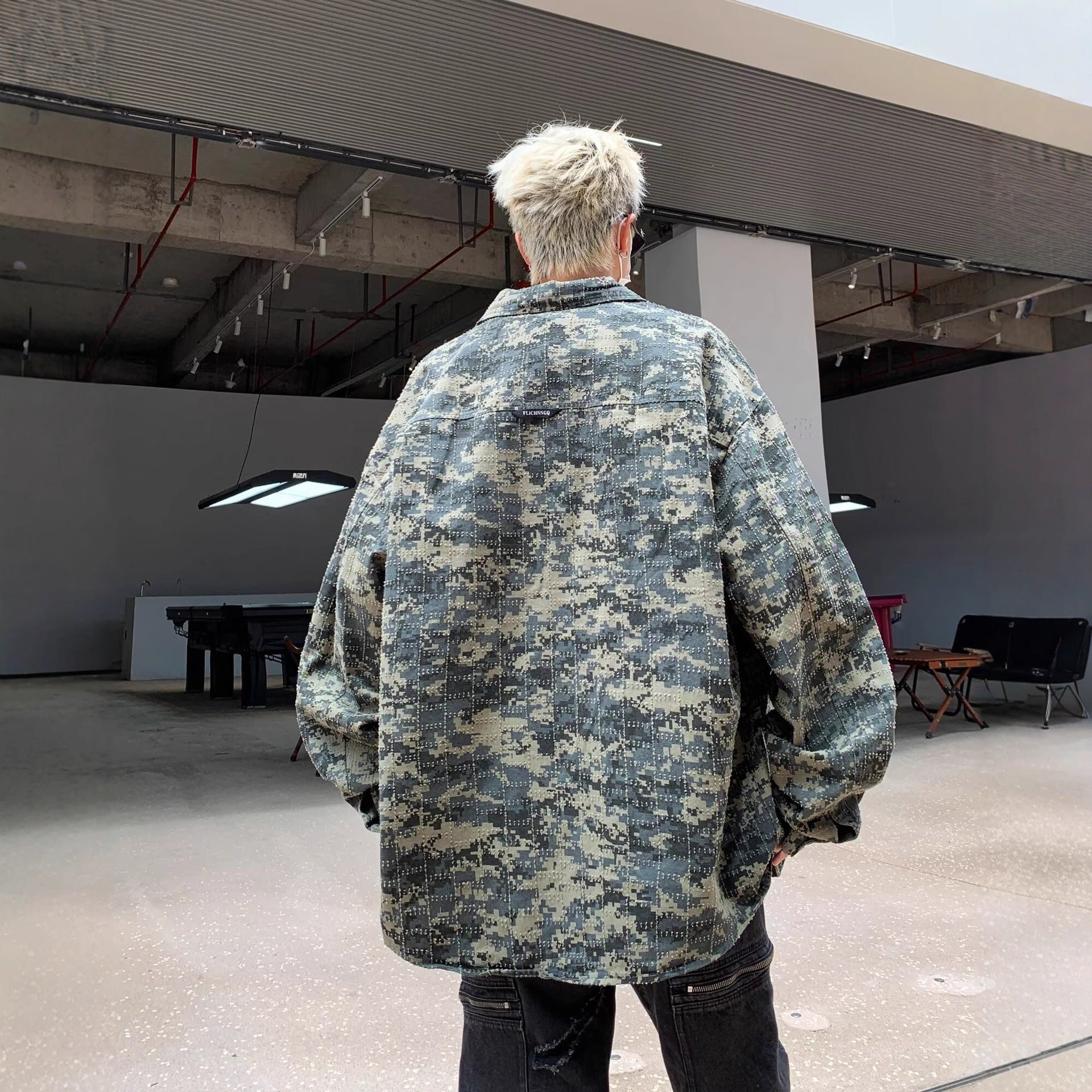 American-style Vintage Camouflage Shirt For Men Spring Season